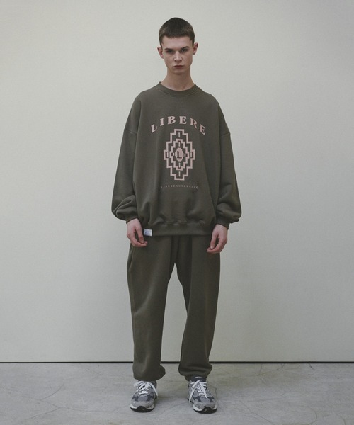 LIBERE（リベーレ）の「LIBERE リベーレ / CHIMAYO SWEATSHIRT チマヨプリントビッグシルエットスウェットシャツ トレーナー / 225224-225225-225226（スウェット・メンズ・ネイビー/カーキ/ライトグレー・LARGE/MEDIUM/SMALL）」の14枚目の写真