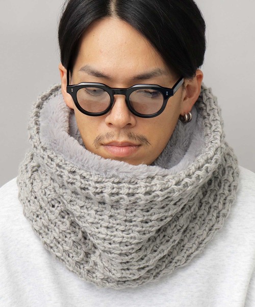 裏編みニット ファースヌード / ファー ネックウォーマー（ネック