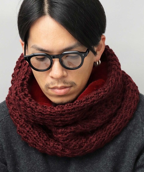 裏編みニット ファースヌード / ファー ネックウォーマー（ネック