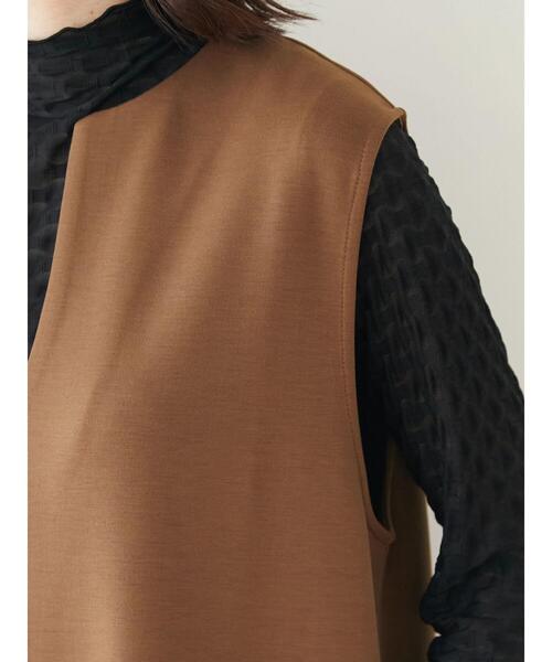 Green　Parks（グリーンパークス）の「キーネックダンボールワンピース（ワンピース・レディース・キャメル/ブラック/ブルー・FREE）」の13枚目の写真