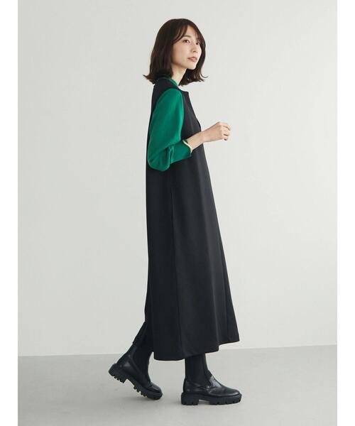 Green　Parks（グリーンパークス）の「キーネックダンボールワンピース（ワンピース・レディース・キャメル/ブラック/ブルー・FREE）」の17枚目の写真