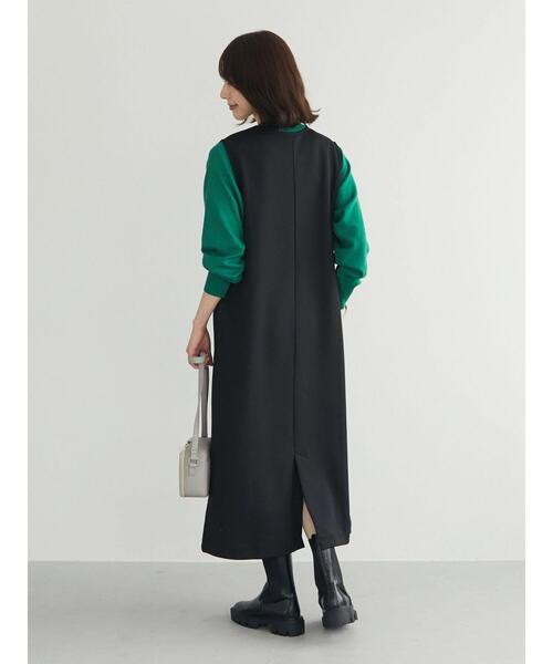 Green　Parks（グリーンパークス）の「キーネックダンボールワンピース（ワンピース・レディース・キャメル/ブラック/ブルー・FREE）」の18枚目の写真