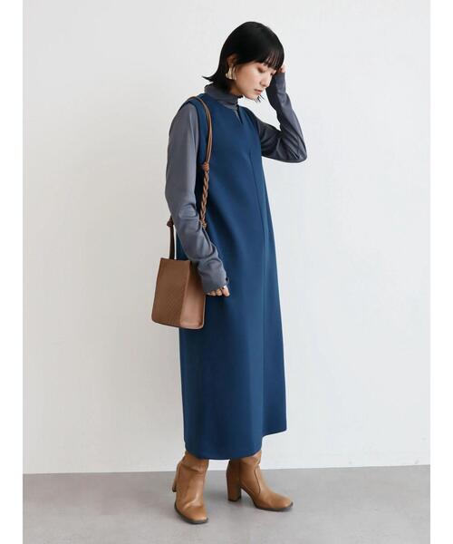 Green　Parks（グリーンパークス）の「キーネックダンボールワンピース（ワンピース・レディース・キャメル/ブラック/ブルー・FREE）」の20枚目の写真