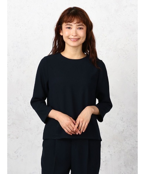 Perfect Suit FActory(パーフェクトスーツファクトリー)の「ジョーゼット【カセット服】ブラウス ネイビー/ベージュ(シャツ/ブラウス・レディース・ネイビー/ベージュ・M/L/SS/S)」の13枚目の写真