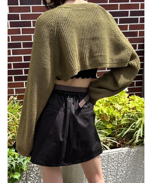 PHILLY（フィリー）の「ショートニットカーディガン（カーディガン/ボレロ・レディース・ホワイト/カーキ/ブラック/ブルー・FREE）」の18枚目の写真