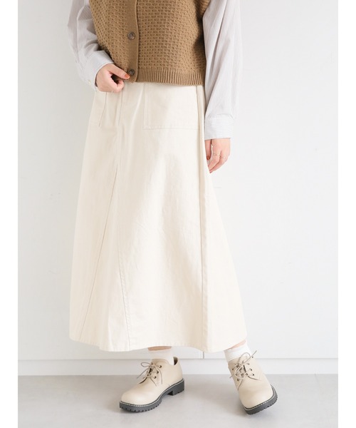 ehka sopo(エヘカソポ)の「ツイルフレアスカート(スカート・レディース・ブラック/ブラウン/キナリ・フリ-)」の8枚目の写真