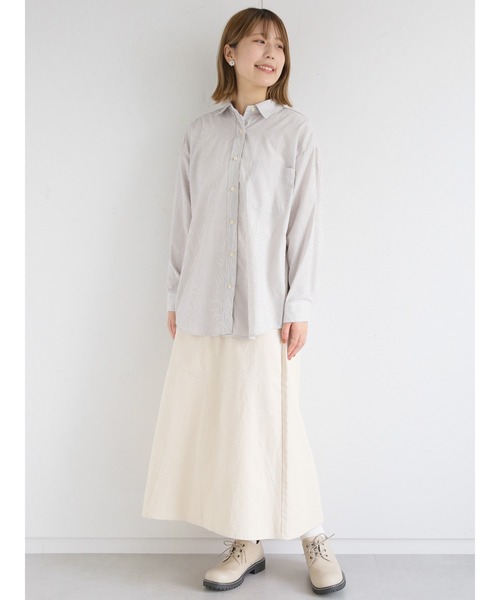 ehka sopo(エヘカソポ)の「ツイルフレアスカート(スカート・レディース・ブラック/ブラウン/キナリ・フリ-)」の10枚目の写真