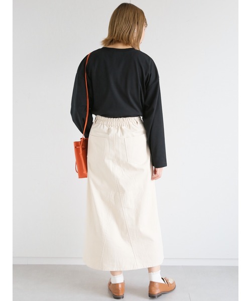 ehka sopo(エヘカソポ)の「ツイルフレアスカート(スカート・レディース・ブラック/ブラウン/キナリ・フリ-)」の14枚目の写真