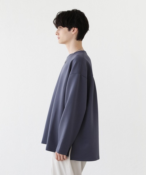 LILL(リル)の「ヘビーポンチタック長袖カットソー(スウェット・メンズ・ブラック/ブルーグレー/ワイン/ネイビー/チャコール/ホワイト/ブラウン・S/M/L/XL)」の18枚目の写真