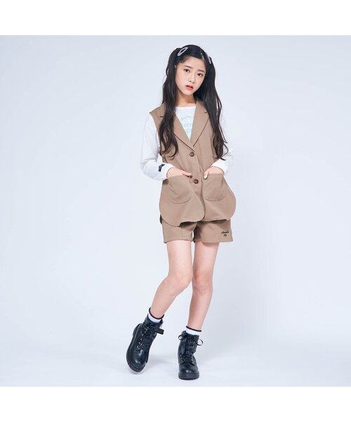 algy（アルジー）の「ジレセットアップ＆ロンTセット（セットアップ・キッズ・ベージュ/ブラック・MEDIUM/X-SMALL/SMALL/XX-SMALL）」の12枚目の写真