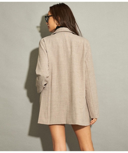ANAP（アナップ）の「リネンライクダブルテーラージャケット【セットアップ着用可】（テーラードジャケット・レディース・モカ/グレー・FREE）」の5枚目の写真