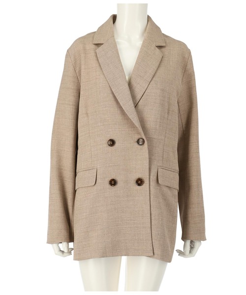 ANAP（アナップ）の「リネンライクダブルテーラージャケット【セットアップ着用可】（テーラードジャケット・レディース・モカ/グレー・FREE）」の8枚目の写真