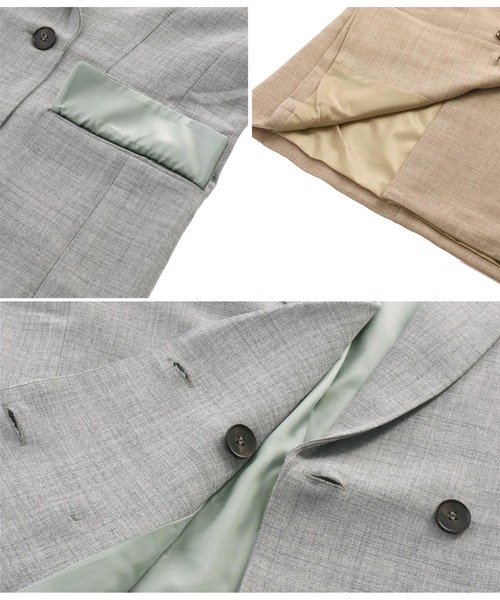 ANAP（アナップ）の「リネンライクダブルテーラージャケット【セットアップ着用可】（テーラードジャケット・レディース・モカ/グレー・FREE）」の10枚目の写真