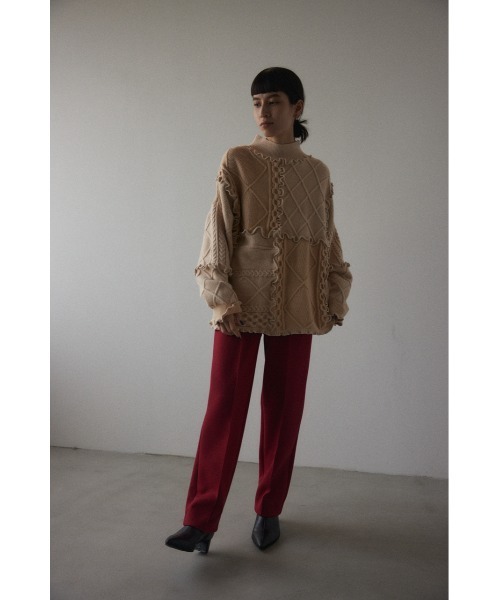 BLACK BY MOUSSY（ブラックバイマウジー）の「mellow knit tops（メロウニットトップス）（ニット/セーター・レディース・ホワイト/グレー・FREE）」の7枚目の写真