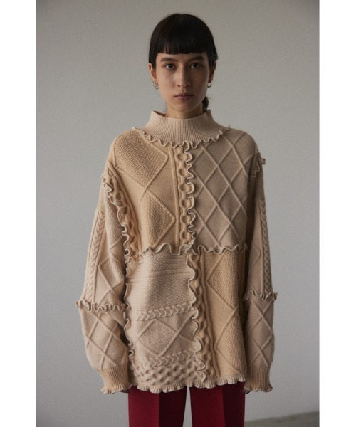 BLACK BY MOUSSY（ブラックバイマウジー）の「mellow knit tops（メロウニットトップス）（ニット/セーター・レディース・ホワイト/グレー・FREE）」の15枚目の写真