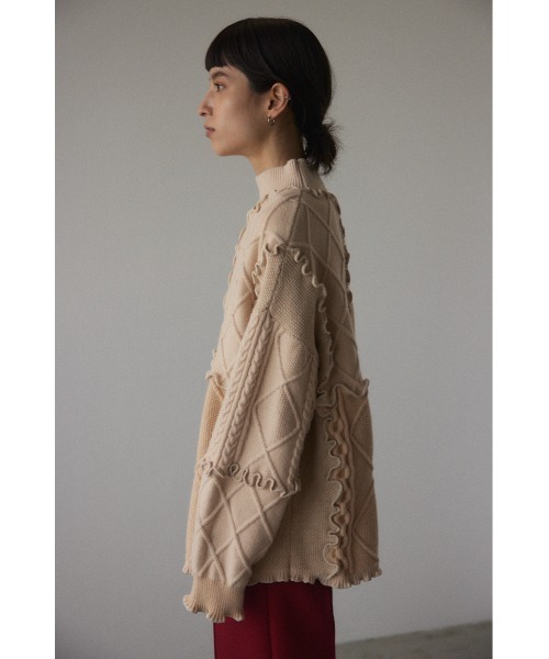 BLACK BY MOUSSY（ブラックバイマウジー）の「mellow knit tops（メロウニットトップス）（ニット/セーター・レディース・ホワイト/グレー・FREE）」の20枚目の写真