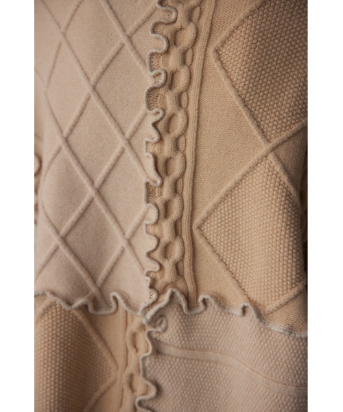 BLACK BY MOUSSY（ブラックバイマウジー）の「mellow knit tops（メロウニットトップス）（ニット/セーター・レディース・ホワイト/グレー・FREE）」の6枚目の写真