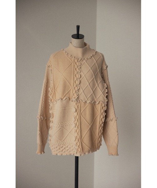 BLACK BY MOUSSY（ブラックバイマウジー）の「mellow knit tops（メロウニットトップス）（ニット/セーター・レディース・ホワイト/グレー・FREE）」の21枚目の写真