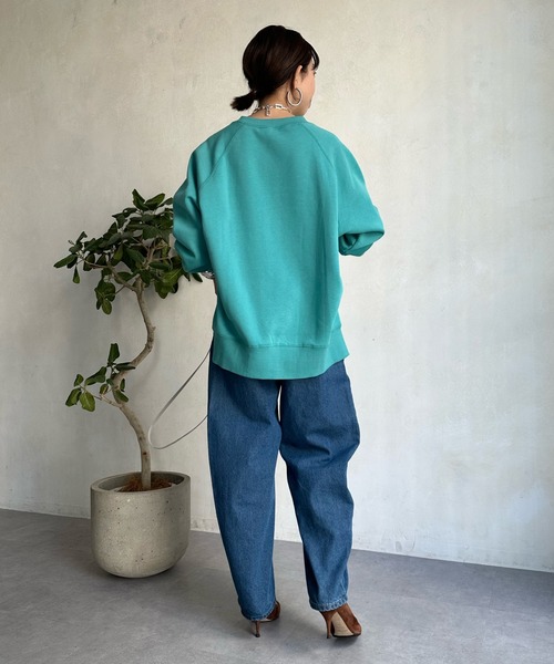 DouDou（ドゥドゥ）の「【WEB限定】エンボスロゴスウェット（スウェット・レディース・チャコールグレー/オフホワイト/ブルー・FREE）」の9枚目の写真