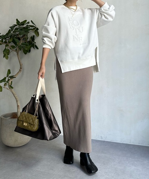 DouDou（ドゥドゥ）の「【WEB限定】エンボスロゴスウェット（スウェット・レディース・チャコールグレー/オフホワイト/ブルー・FREE）」の16枚目の写真