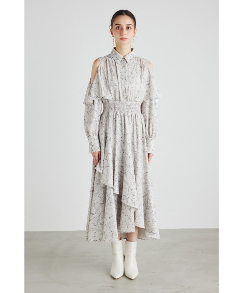 rienda(リエンダ)の「オープンショルダーフリルボウタイワンピース(ワンピース・レディース・ブラック系その他/ブルー/ベージュ系その他/ブラウン・SMALL/MEDIUM)」の21枚目の写真