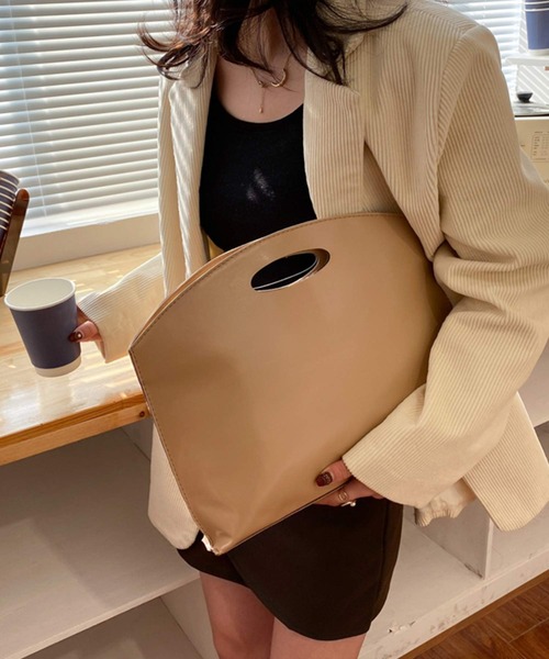 shopnikoniko(ショップニコニコ)の「ハンドル付き クラッチバッグ(クラッチバッグ・レディース・ブラウン/ベージュ/ワイン/ブラック・フリー)」の3枚目の写真
