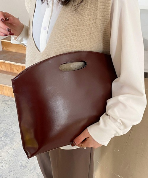 shopnikoniko(ショップニコニコ)の「ハンドル付き クラッチバッグ(クラッチバッグ・レディース・ブラウン/ベージュ/ワイン/ブラック・フリー)」の12枚目の写真