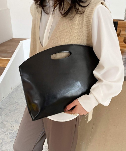 shopnikoniko(ショップニコニコ)の「ハンドル付き クラッチバッグ(クラッチバッグ・レディース・ブラウン/ベージュ/ワイン/ブラック・フリー)」の15枚目の写真