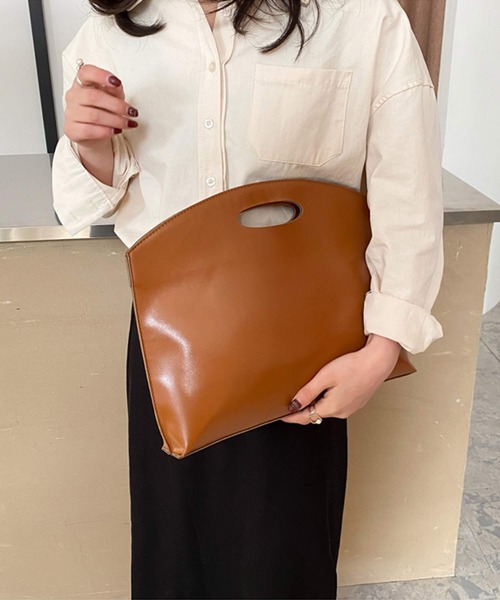 shopnikoniko(ショップニコニコ)の「ハンドル付き クラッチバッグ(クラッチバッグ・レディース・ブラウン/ベージュ/ワイン/ブラック・フリー)」の10枚目の写真