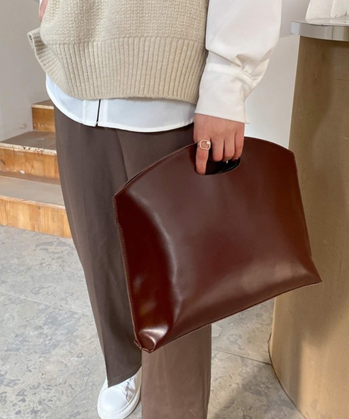 shopnikoniko(ショップニコニコ)の「ハンドル付き クラッチバッグ(クラッチバッグ・レディース・ブラウン/ベージュ/ワイン/ブラック・フリー)」の11枚目の写真