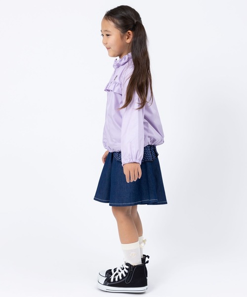 trois lapins kp（トロワラパンケーピー）の「ポリエステルタフタ ウインドブレーカー(140～160)（ナイロンジャケット・キッズ・ラベンダー/オフホワイト・150cm/140cm/160cm）」の5枚目の写真