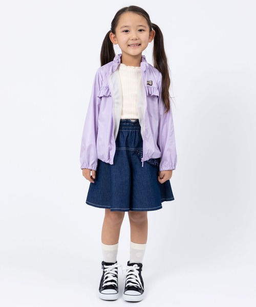 trois lapins kp（トロワラパンケーピー）の「ポリエステルタフタ ウインドブレーカー(140～160)（ナイロンジャケット・キッズ・ラベンダー/オフホワイト・150cm/140cm/160cm）」の7枚目の写真