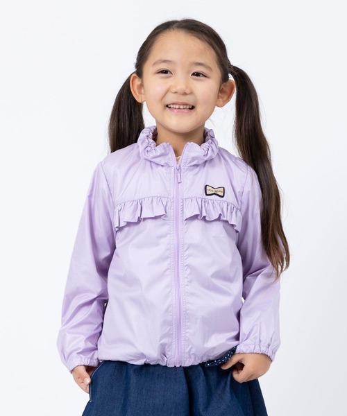 trois lapins kp（トロワラパンケーピー）の「ポリエステルタフタ ウインドブレーカー(140～160)（ナイロンジャケット・キッズ・ラベンダー/オフホワイト・150cm/140cm/160cm）」の3枚目の写真