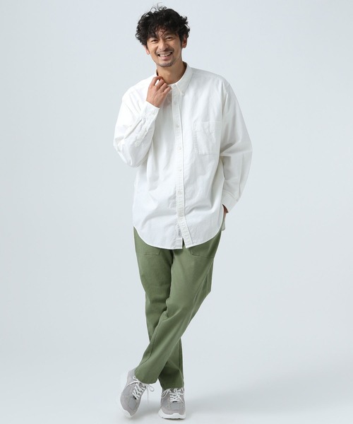 BAYFLOW（ベイフロー）の「【B-STANDARD】ボタンダウンシャツ（シャツ/ブラウス・メンズ・オフホワイト/サックスブルー/ベージュ/チャコール・SMALL/MEDIUM/LARGE）」の7枚目の写真