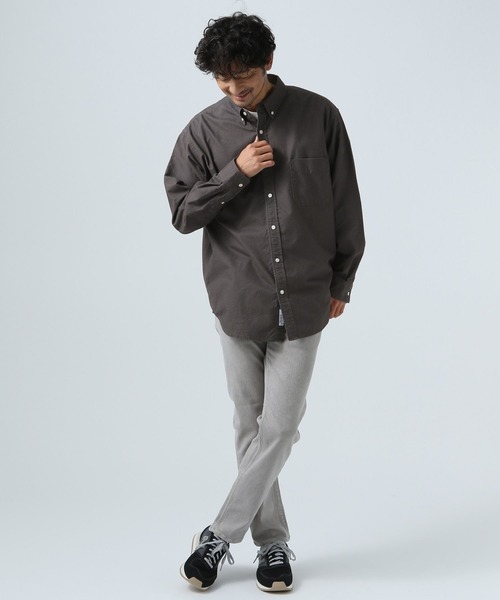 BAYFLOW（ベイフロー）の「【B-STANDARD】ボタンダウンシャツ（シャツ/ブラウス・メンズ・オフホワイト/サックスブルー/ベージュ/チャコール・SMALL/MEDIUM/LARGE）」の8枚目の写真