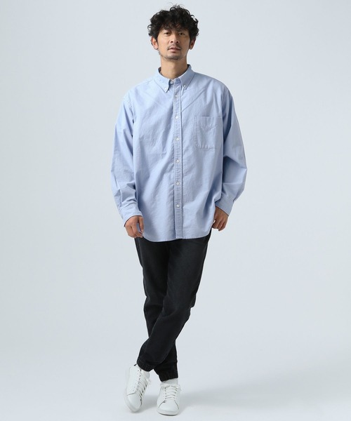 BAYFLOW（ベイフロー）の「【B-STANDARD】ボタンダウンシャツ（シャツ/ブラウス・メンズ・オフホワイト/サックスブルー/ベージュ/チャコール・SMALL/MEDIUM/LARGE）」の10枚目の写真