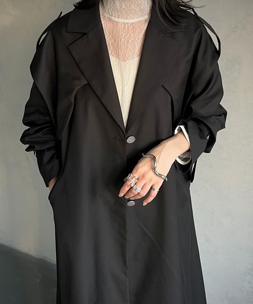 &g'aime（アンジェム）の「【&g’aime】マルチウェイケープレイヤードトレンチコート（トレンチコート・レディース・ブルー/ブラック/グレイッシュベージュ・FREE）」の11枚目の写真