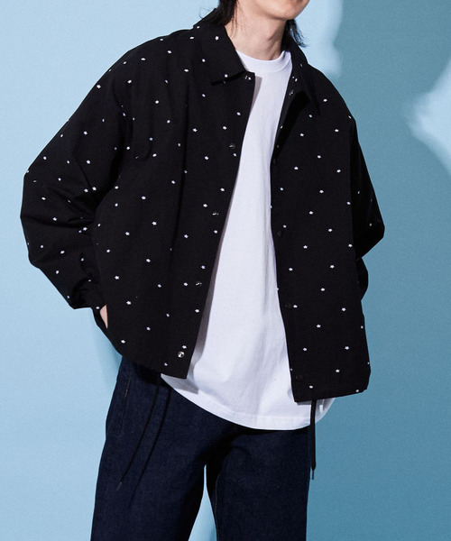 CONVERSE TOKYO（コンバーストウキョウ）の「星柄★ オーバーサイズ コーチジャケット（シャツ/ブラウス・メンズ・ブラック・FREE）」の7枚目の写真
