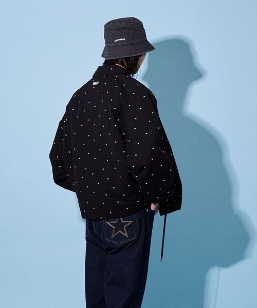 CONVERSE TOKYO（コンバーストウキョウ）の「星柄★ オーバーサイズ コーチジャケット（シャツ/ブラウス・メンズ・ブラック・FREE）」の12枚目の写真