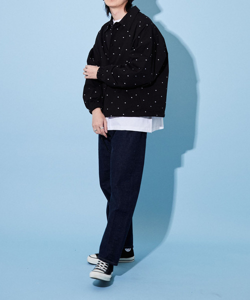 CONVERSE TOKYO（コンバーストウキョウ）の「星柄★ オーバーサイズ コーチジャケット（シャツ/ブラウス・メンズ・ブラック・FREE）」の5枚目の写真