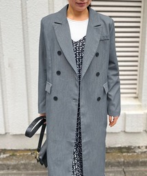 ダブルブレストロングテーラードコート