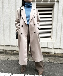 ダブルブレストロングテーラードコート