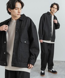 10ozデニム ビッグシルエットリラックスジャケット/イージーワイドパンツ セットアップ