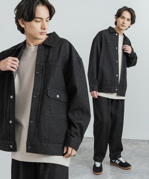 Rocky Monroe(ロッキーモンロー)の「10ozデニム ビッグシルエットリラックスジャケット/イージーワイドパンツ セットアップ(セットアップ・メンズ・ブラック/インディゴブルー・M/L)」の2枚目の写真