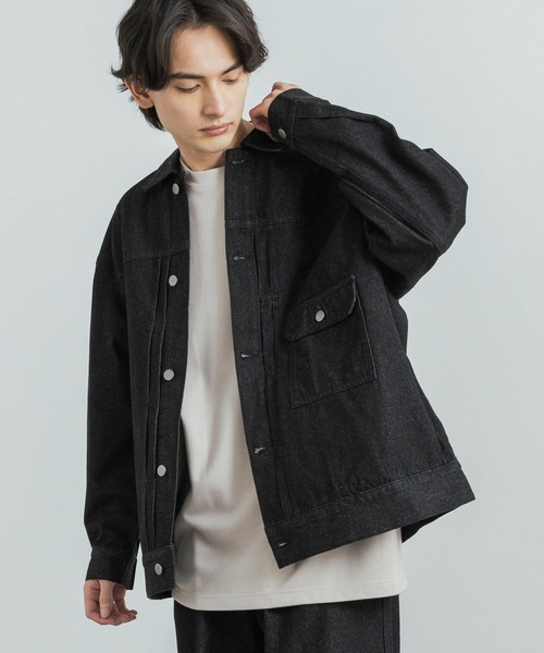 Rocky Monroe(ロッキーモンロー)の「10ozデニム ビッグシルエットリラックスジャケット/イージーワイドパンツ セットアップ(セットアップ・メンズ・ブラック/インディゴブルー・M/L)」の4枚目の写真