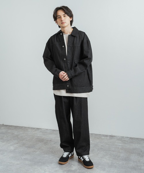 Rocky Monroe(ロッキーモンロー)の「10ozデニム ビッグシルエットリラックスジャケット/イージーワイドパンツ セットアップ(セットアップ・メンズ・ブラック/インディゴブルー・M/L)」の6枚目の写真