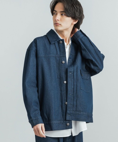 Rocky Monroe(ロッキーモンロー)の「10ozデニム ビッグシルエットリラックスジャケット/イージーワイドパンツ セットアップ(セットアップ・メンズ・ブラック/インディゴブルー・M/L)」の8枚目の写真