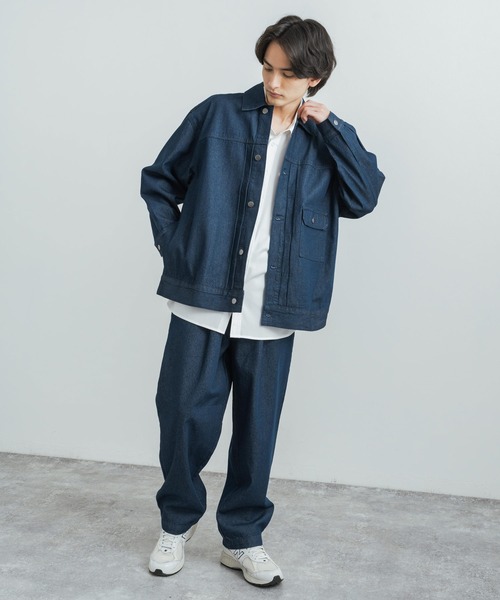 Rocky Monroe(ロッキーモンロー)の「10ozデニム ビッグシルエットリラックスジャケット/イージーワイドパンツ セットアップ(セットアップ・メンズ・ブラック/インディゴブルー・M/L)」の11枚目の写真