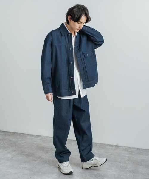 Rocky Monroe(ロッキーモンロー)の「10ozデニム ビッグシルエットリラックスジャケット/イージーワイドパンツ セットアップ(セットアップ・メンズ・ブラック/インディゴブルー・M/L)」の12枚目の写真