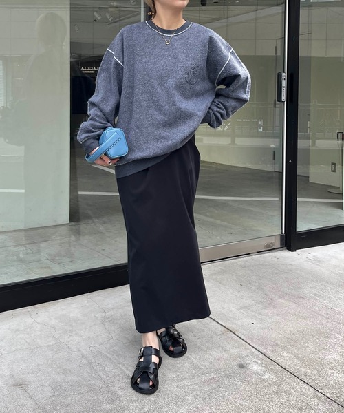 CAPRICIEUX LE'MAGE（カプリシューレマージュ）の「裏使いプリントスエット（スウェット・レディース・ブラック/マスタード/ホワイト・LARGE）」の15枚目の写真